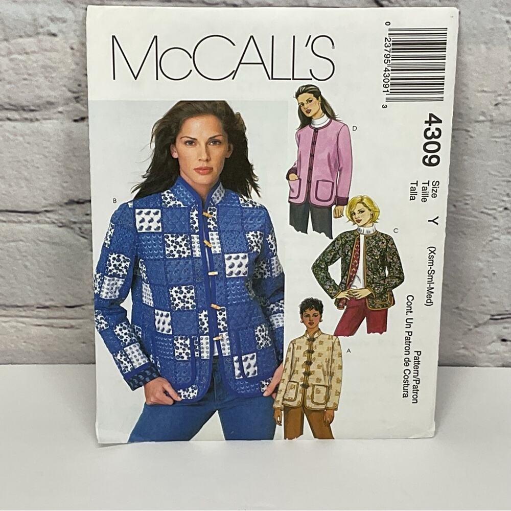 McCall's Sewing Pattern #4309 Jacket Women's Sizes XS-M Uncut Arts & Crafts